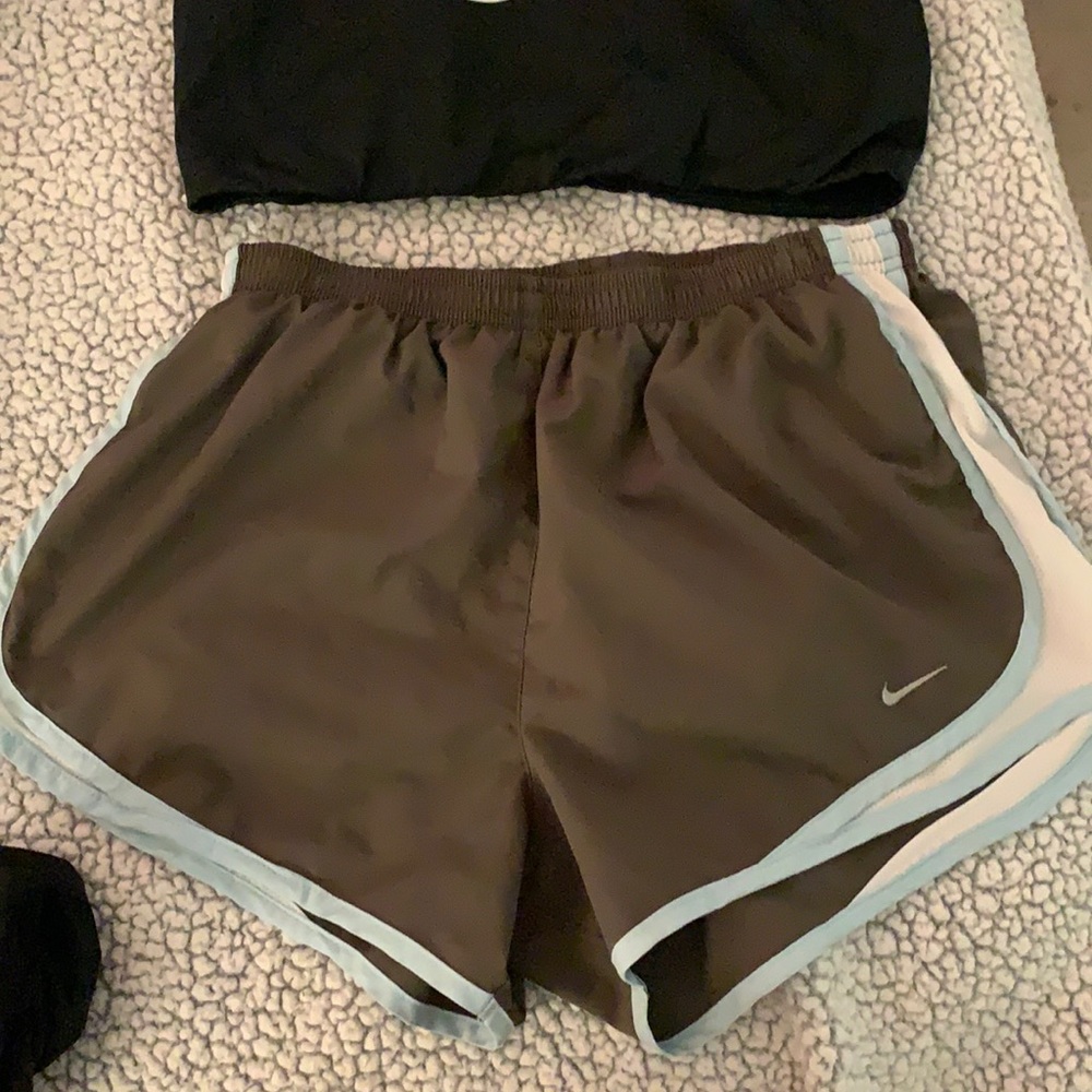 Brown and blue Nike shorts